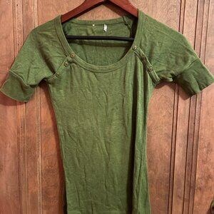 Super Cute Unbranded Green Button Cotton Top
